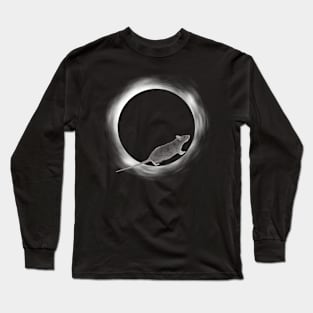 Funny eclipse design with mouse on eclipse 'wheel' Long Sleeve T-Shirt